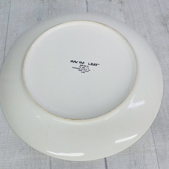 Rachael Ray SUN DAISY L008 Handpainted Blue Lines Stoneware Dinner Plate Set 4 - Picture 9 of 16